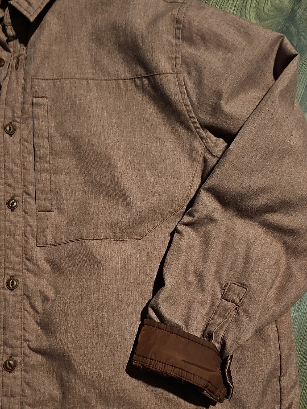 The North Face Jacket Lined Shirt Burgundy Xlarge Men Lightweight